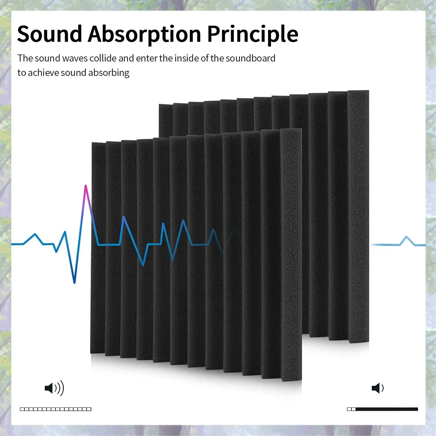 Новое поступление, акустические пенопластовые панели, клинья, 24 упаковки, акустические панели, 1 х 12 х 12 дюймов, студийная звукопоглощающая плитка, потолок для записи