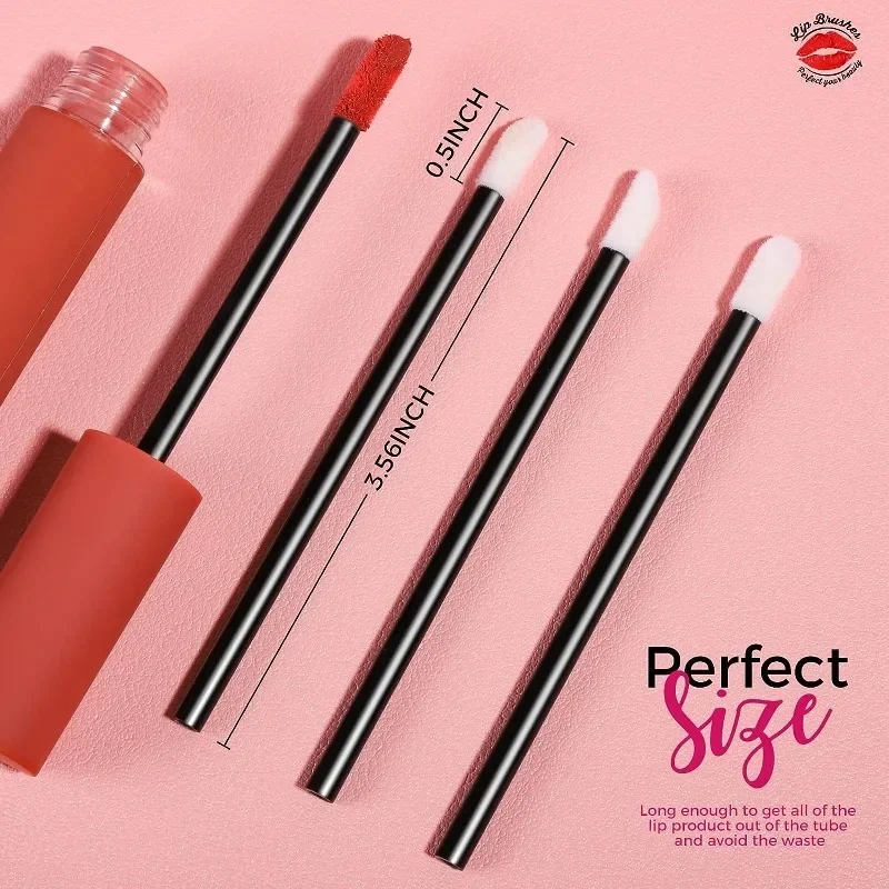 100個使い捨てリップスティックテスターワンドアプリケーター、メイクアップリップブラシ、メイクアップビューティーツール、リップリントフリーアプリケーター