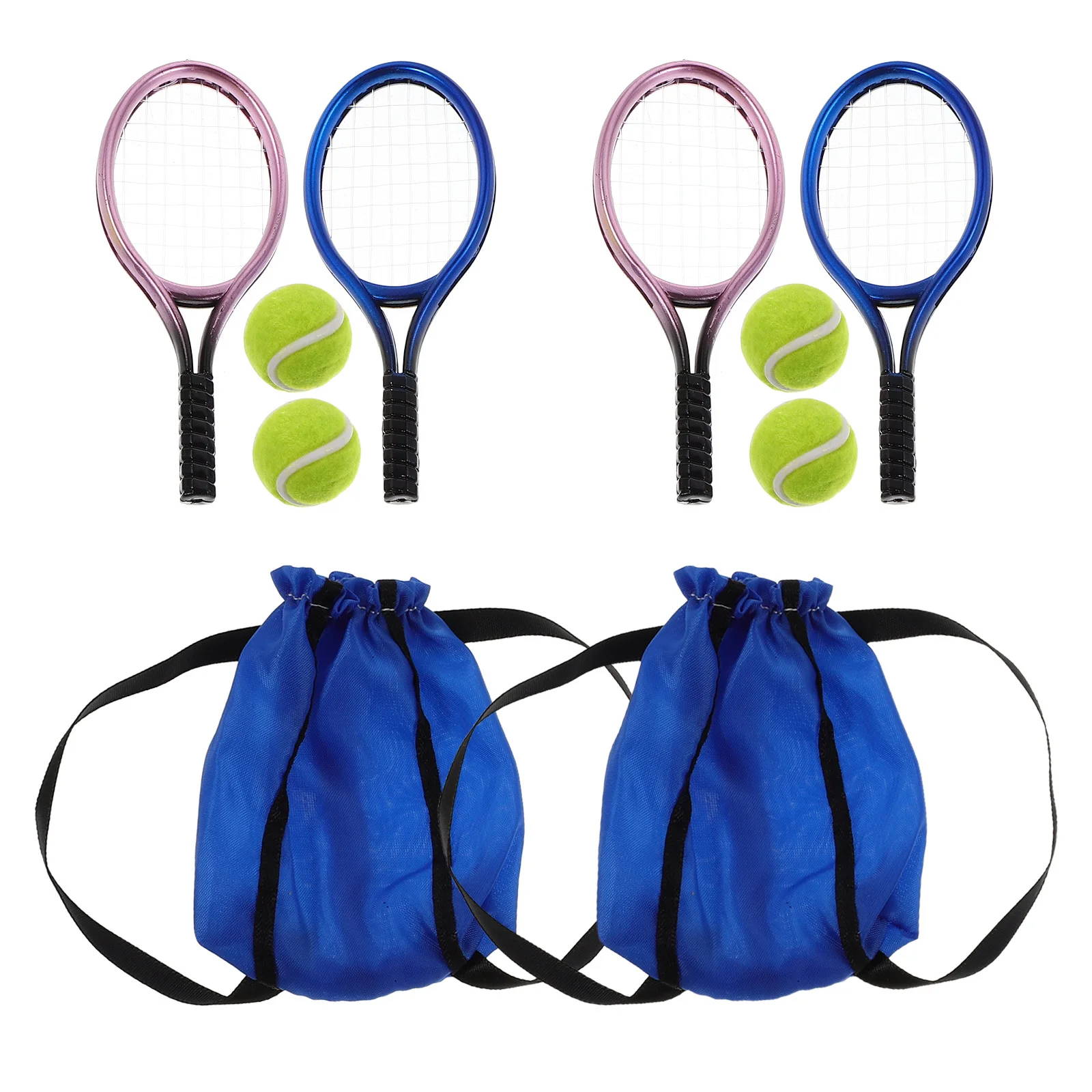 

2Set Miniature Tennis Racket Sports Accessories Realistic Props for Kids Playhouse Decoration and Interactive Games