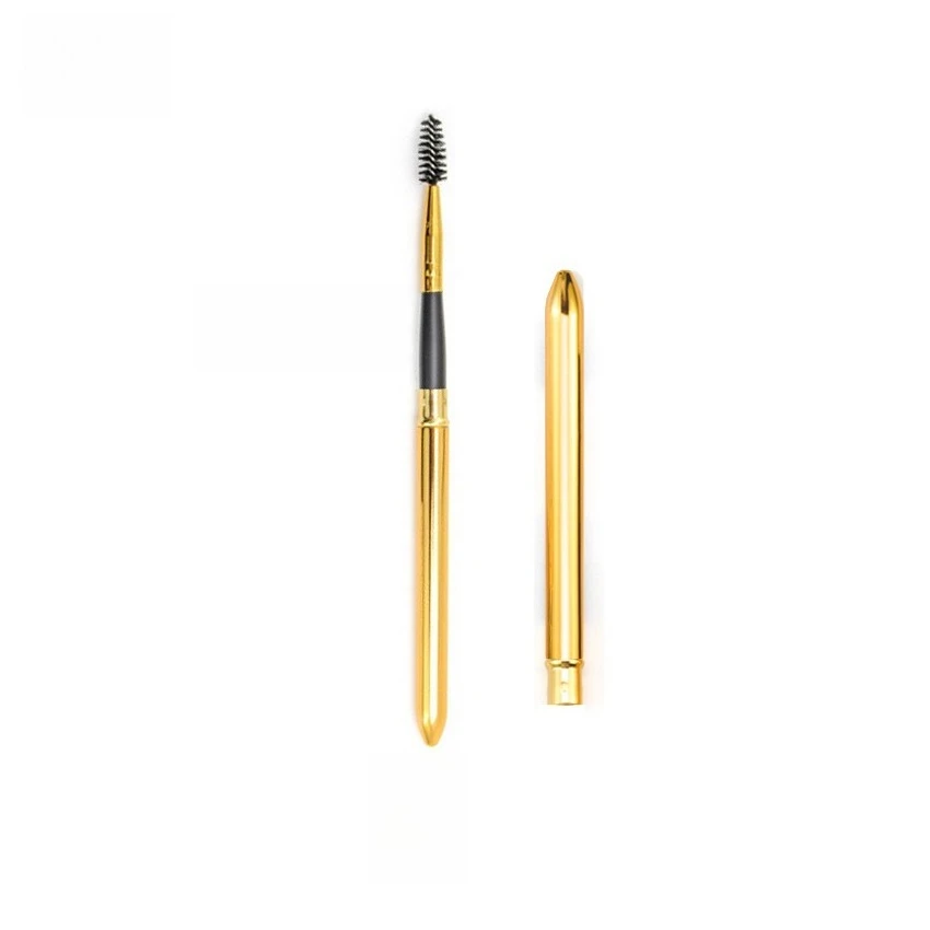1pc 格納式マスカラワンドまつげ輪郭形成アイブロウアイライナーメイクブラシ目元ブレンド化粧ブラシ