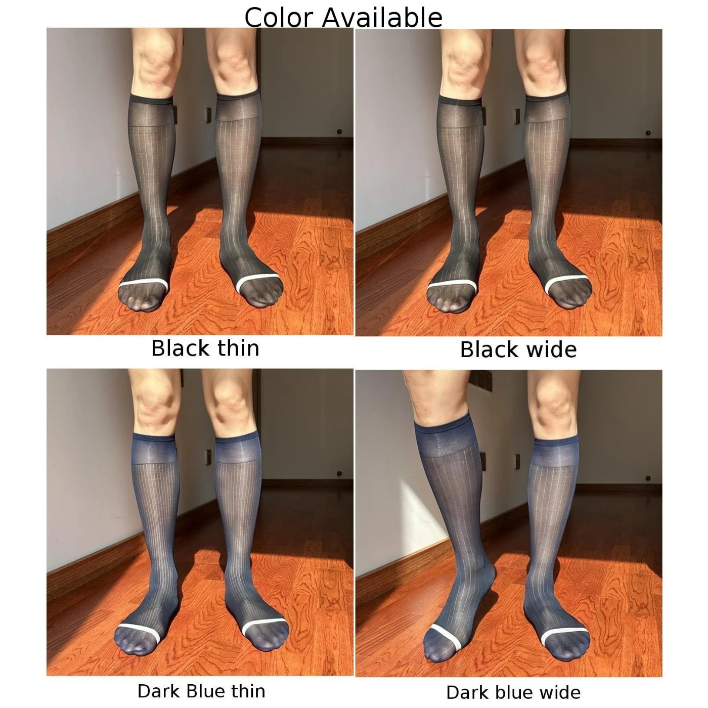 Skarpety biznesowe męskie, podkolanówki, nowe, dla mężczyzn, materiał nylonowy, prześwitujące, ultracienkie.