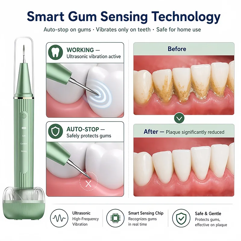 Visual Ultrasonic Dental Scaler with HD Camera WiFi APP 35KHz Plaque Remover Tartar Cleaner Home Use Rechargeable