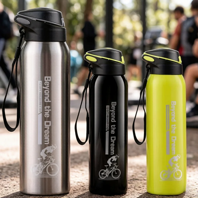 

500ml Bicycle Vacuum Stainless Steel Water Bottle, Double Walled Cycling Thermo Mug Insulated with Straw