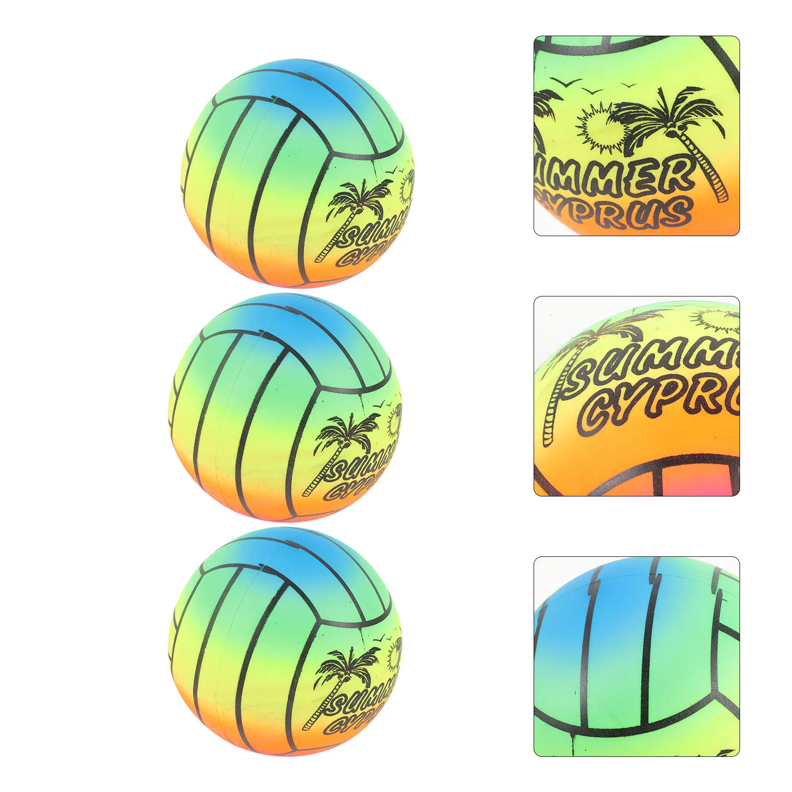 3 uds bolas elásticas de arcoíris colores brillantes juguetes hinchables patio de juegos para niños habilidades de tiro de captura inflable cumpleaños al aire libre Eco PVC
