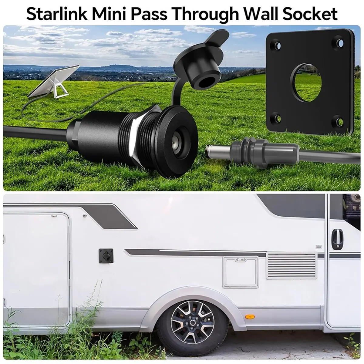 ~PERFECT}Waterproof Wall Socket Straight-Through for Mini, 5.5 X 2.1 Female Power Connector Socket/Port for RVs