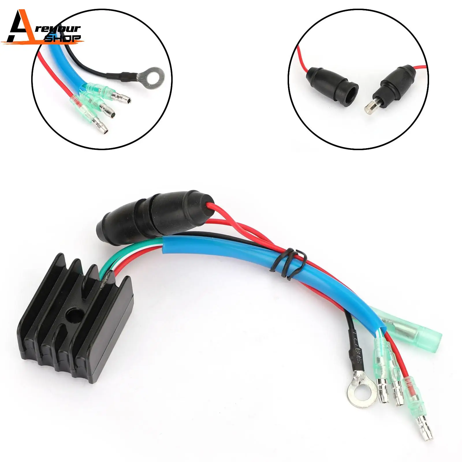 Areyourshop Voltage Regulator Rectifier Fit For Yamaha 30Hp 1987-1996/1999-2012 6G1-81970-61 6G1-81970-62 Motor Accessories