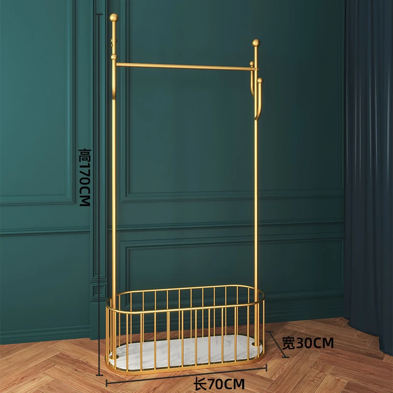 Bedroom Hallway Clothes Rack Shelf Rail Nordic Golden Entryway Standing Rack Save Space Storage Roupeiro Furniture GPF30XP