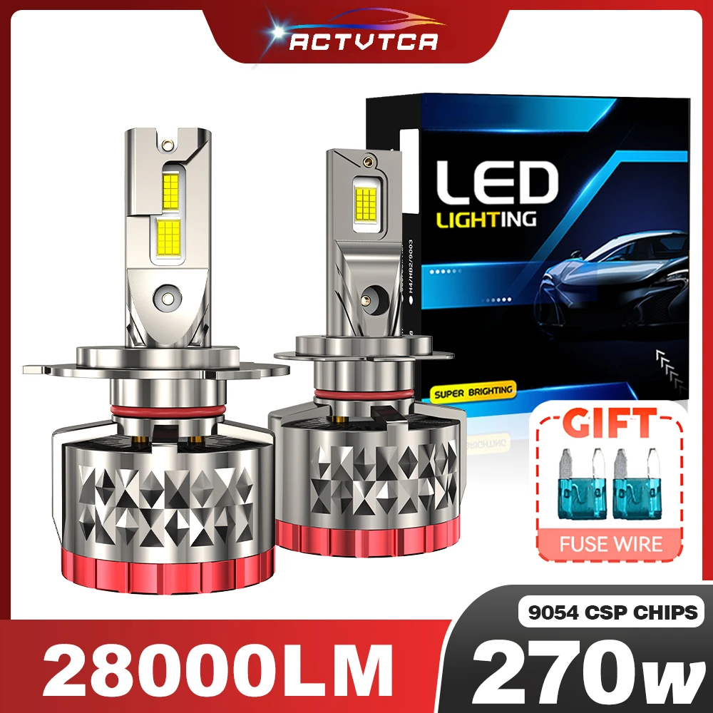 

ACTVTCA 270W H7 H4 LED Headlights H8 H9 H11 H1 9005 9006 HB3 HB4 Led Lights For Car 28000LM Headlamp 6000K Auto Bulbs 12V 24V