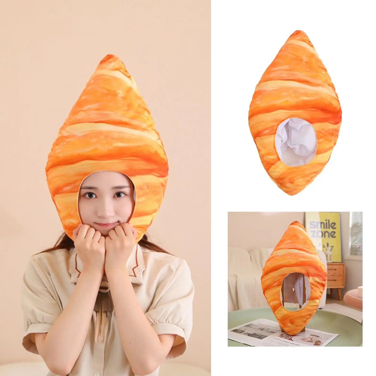 Coiffe en forme de pain, chapeau amusant en forme de pain, accessoires de costumes de cosplay pour spectacles, carnaval, déguisements pour filles et garçons.