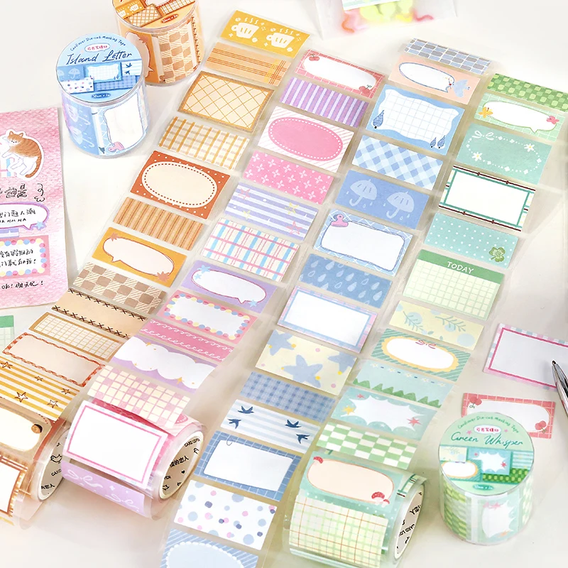 Étiquette autocollante série Shard de couleur claire, 50mm x 3m, Kawaii Ins, bande autocollante, Collage fait à la main, papeterie esthétique pour Scrapbook