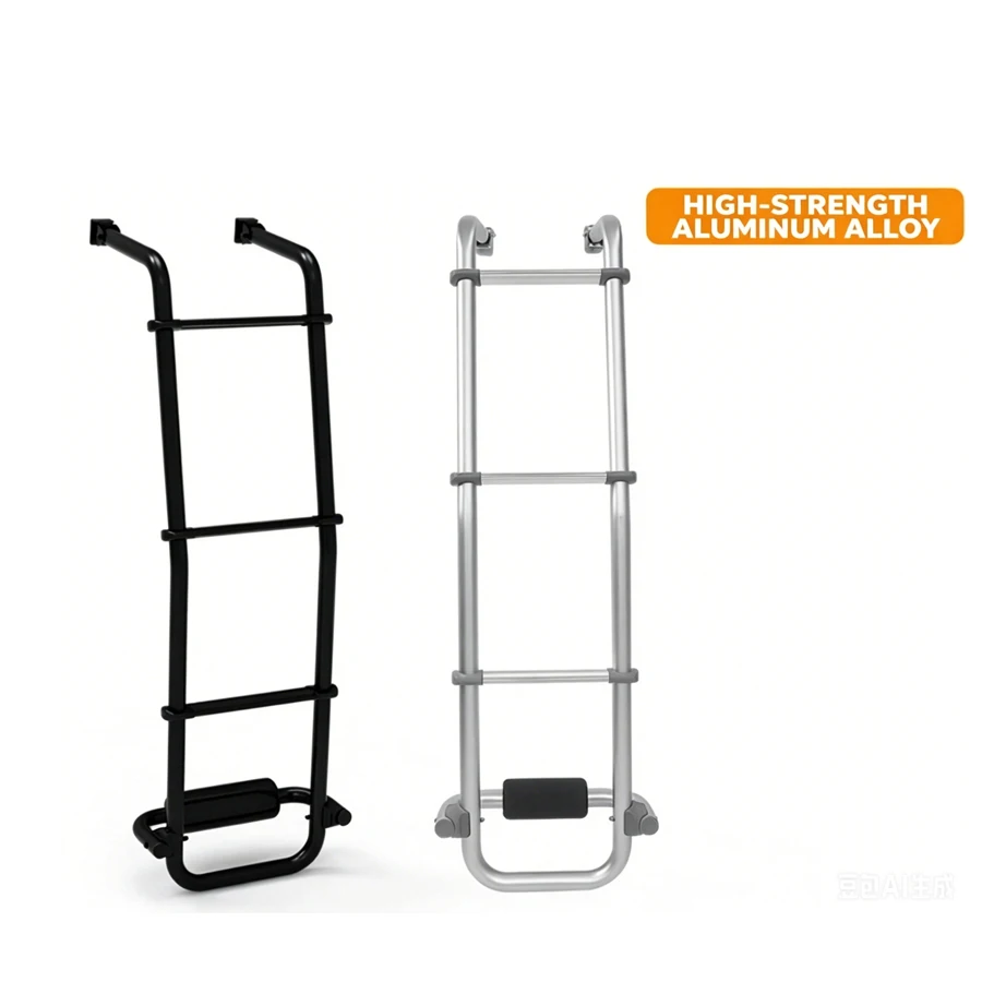 High Strength Aluminum Alloy Side Ladder for RV Modification Parts Exterior Step Tool for Motorhome Camper Van Trailer Pro