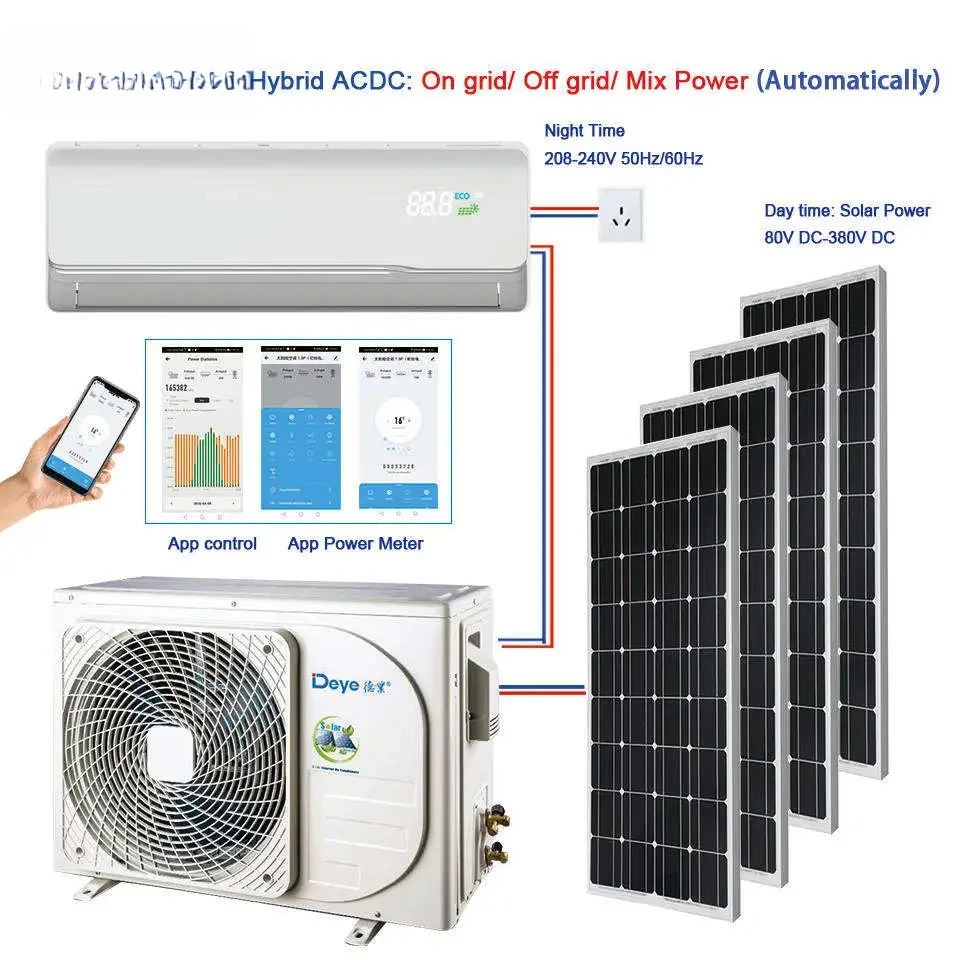 

Портативные кондиционеры DEYE ACDC 12000BTU 18000BTU 24000BTU Hybrid ACDC Солнечные блоки Split Hybrid для продажи