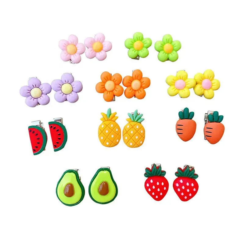 30 PCS/set 2022 New Children Hairpin Fruit Hair Clips Baby Side Bangs Clip For Cute Girls Headdress Hair Accessories