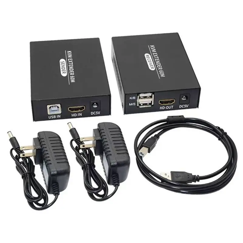 nouveau-extenseur-kvm-ethernet-usb-compatible-a72t-Emetteur-recepteur-avec-prise-us-en-fer-noir-longue-portee-extenseur-compatible-1