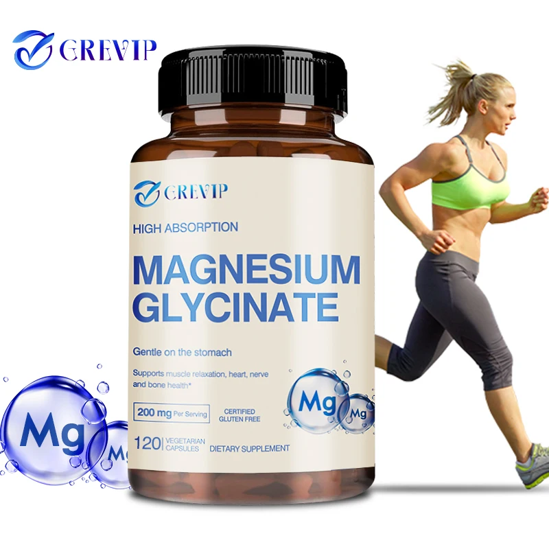 

Magnesium Glycinate 200mg - Improve Sleep, Reduces Stress and Anxiety, Promotes Nerve, Muscle and Bone Health, Boosts Immunity