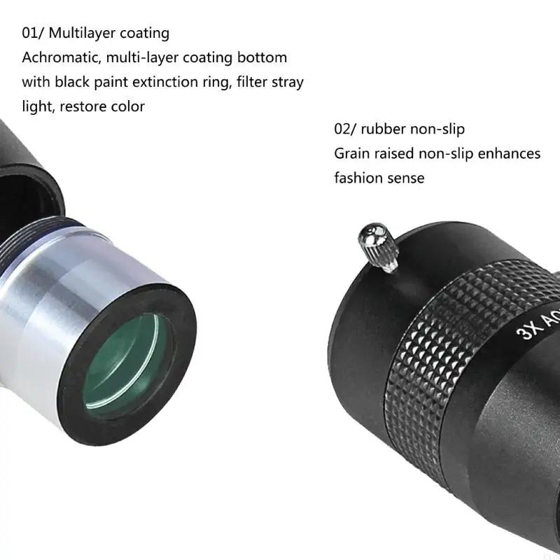 KX4B 1.25 "3x Metal Barlow Lens Lens Ackromatic Lens for Compantary Combanding