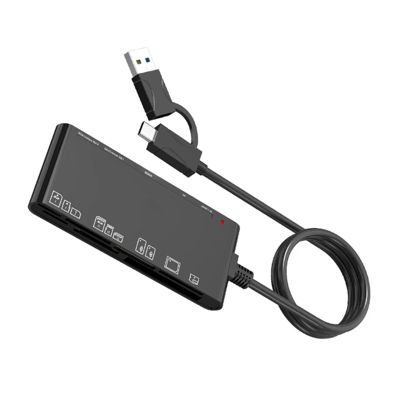 U55C 7 In 1 USB3.0 Card Reader Supports MS TF Storage Cards And Simultaneous Reading