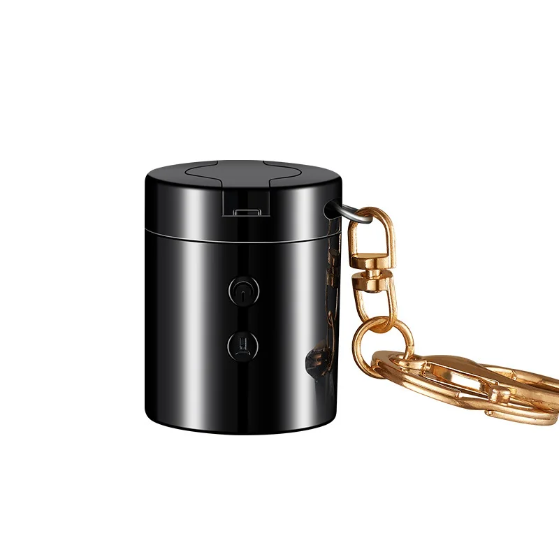 ولاعة سجائر صغيرة محمولة على شكل سلسلة مفاتيح متعددة الوظائف، ولاعة مقاومة للرياح لشحن USB مع مصباح يدوي بإضاءة LED #6