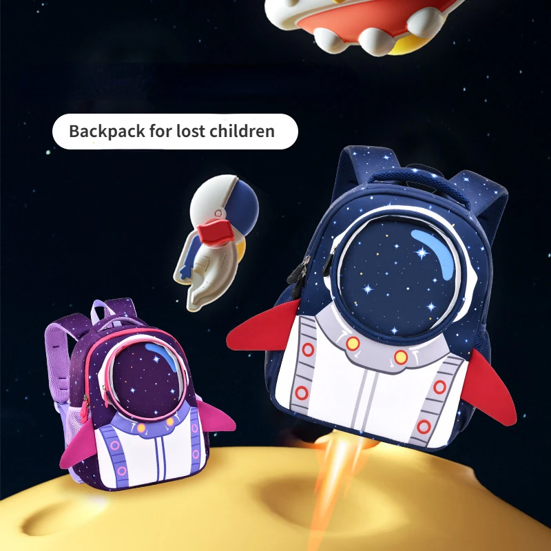 3d Astronaut Schoolbag Boys Three To Six Years Old Kindergarten Baby Backpack Loss Prevention Lightweight Girls Backpack