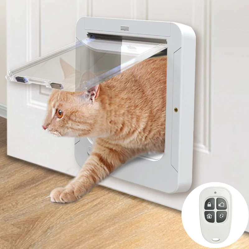 RFID Sensing Smart Cat Door Flap Control Direction Entry Exit Cat Door Intelligent Recognition Cats Hole Electronic Automatic