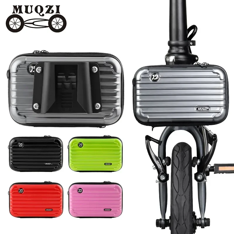 MUQZI Folding Bike Front Bag with Carrier Bracket Adapter for Brompton Front Carrier Block Bag Convenient Easy Installation