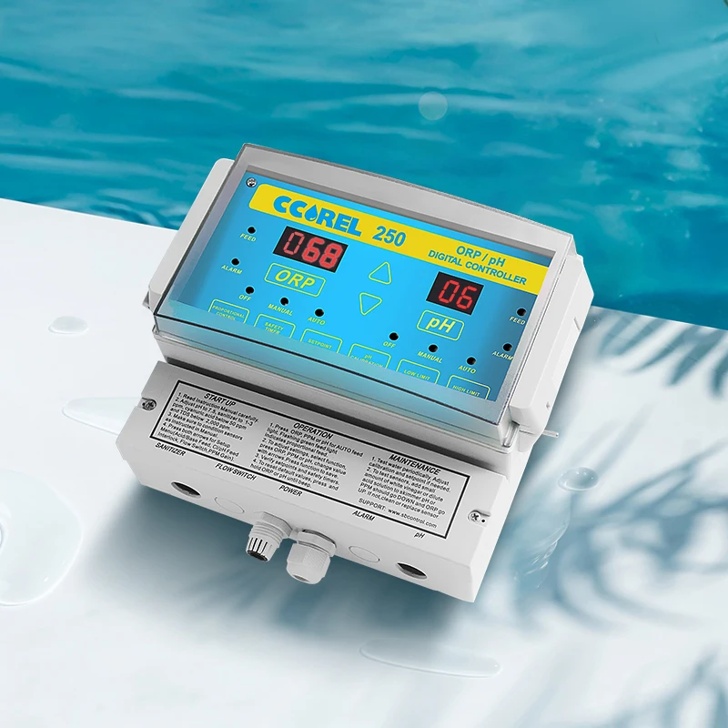 

Swimming Pool Water Quality Monitor ORP Residual Chlorine PH Value Detector Automatic Control Dosing Pump Monitor
