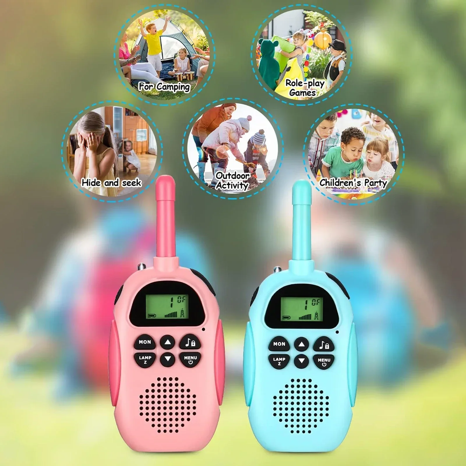 2 Pcs Walkie Talkies สําหรับของเล่นเด็กแบตเตอรี่ Walkie Talky 22 ช่อง 2 ทิศทางวิทยุ 3KM ยาวสําหรับของขวัญเด็ก