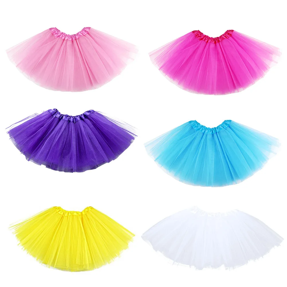 Jupe d'entraînement de Ballet pour enfants, 6 pièces, Tutu en mousseline de soie, enveloppe de danse, Rose, jaune, blanc, Rose, violet foncé, bleu clair, Design élégant