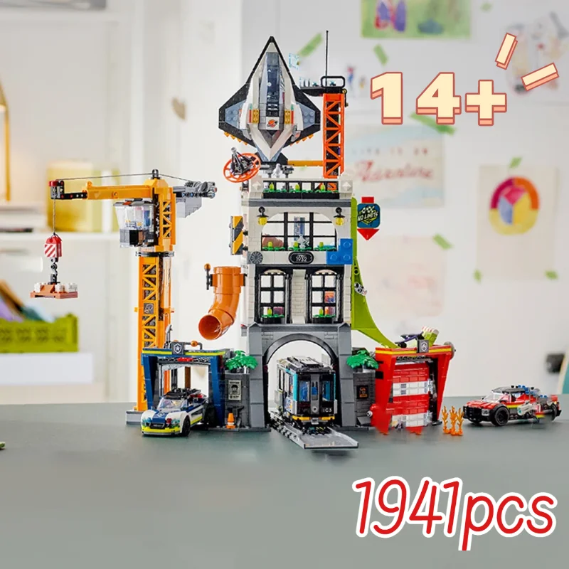 

New Arrival 1941pcs 60473 Modern City Integrated Command Center Model Building Blocks Bricks Toy Birthday Christmas Gift