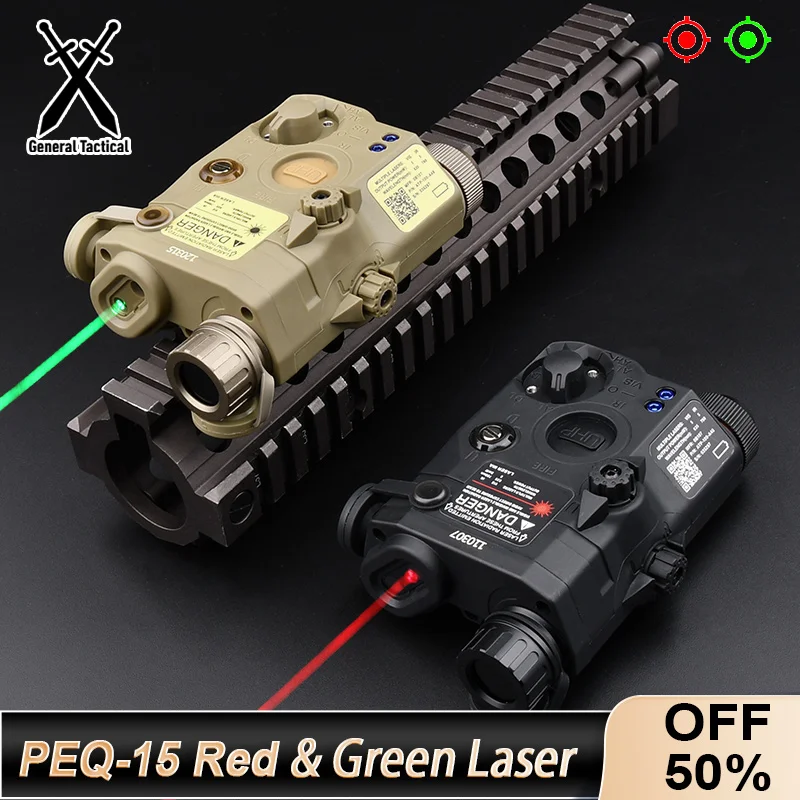 

PEQ-15 Tatical Red Green Dot Dual Beam Laser Sight AN No Light IR Fit 20mm Picatinny Rail UHP Airsoft Weapon Hunting Indicator