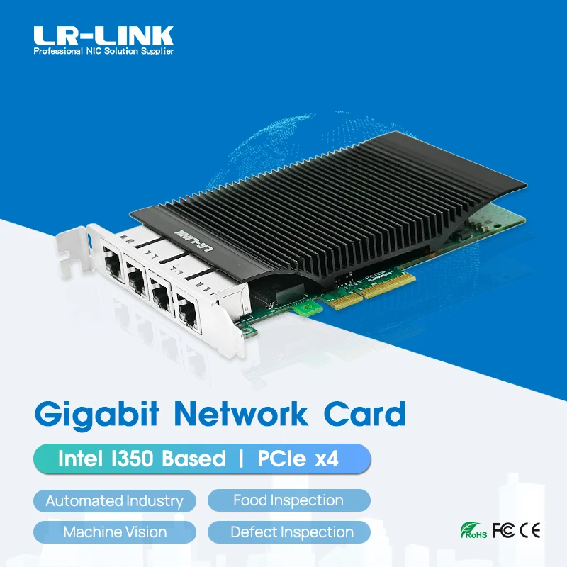 Imagem -06 - Lr-link 2005pt Placa de Rede Gigabit Portas Adaptador Ethernet Rj45 Copper Chip Intel I350 Pci-express x4 Nic