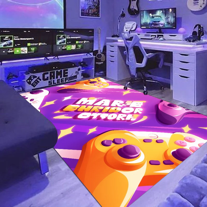 Modern Kids Bedroom Decoration Rug Colorful Gaming Controller Carpet  Art Color Game Pattern Living Room Area Rugs Non-slip Mats