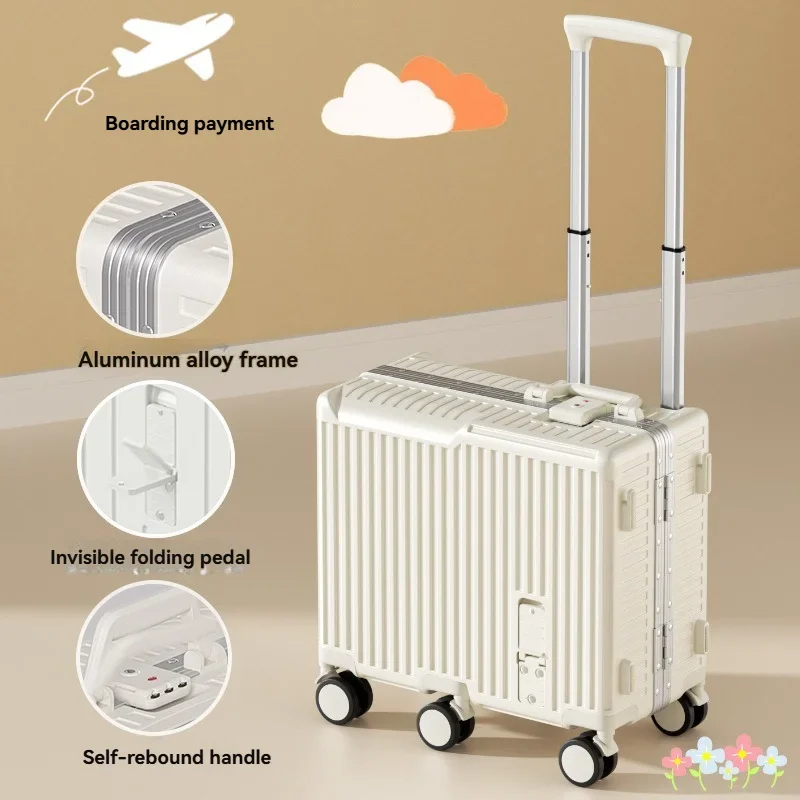 20 inch Mini Travel Suitcase Aluminum Frame Box Luggage Organizer Chirldren Ride Case Small Password Box Boarding Case Carry-On