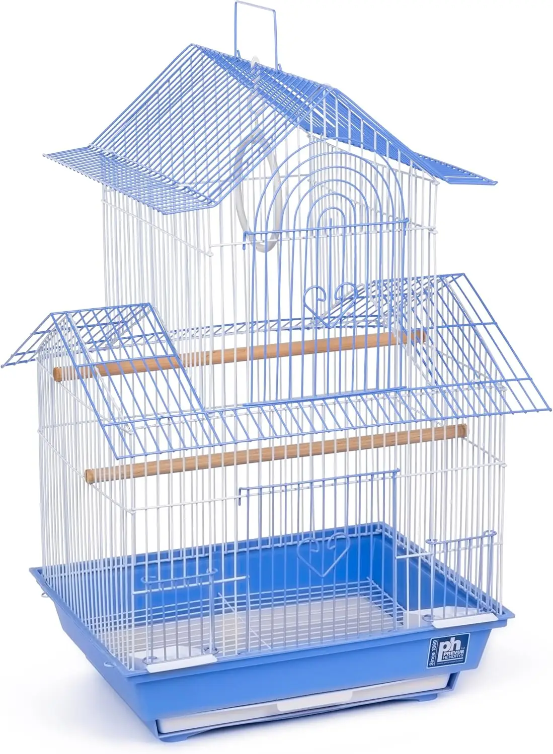 

Сине-белая клетка для попугаев с качелями и насечками — идеально подходит для маленьких птиц, декоративная веревка на крыше, лоток для легкой очистки