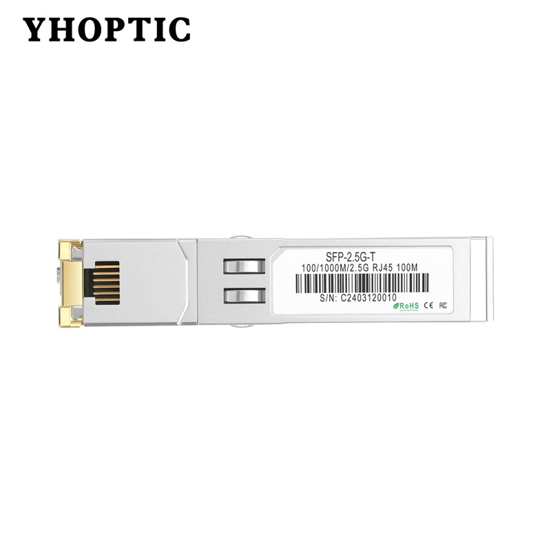 Módulo óptico Gigabit SFP + a Rj45, 10G/2,5G, 30m/100m, Módulo de cobre, Compatible con Cisco, Mikrotik, interruptor óptico Ethernet