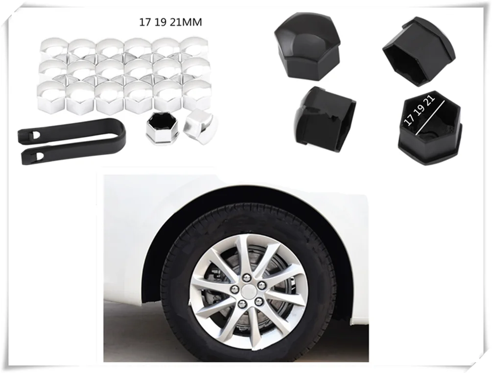 

20Pcs universal 17 19 21mm tire nut bolt protection cap car shape for Subaru Forester Ascent XV WRX VIZIV Outback Baja B5-TPH