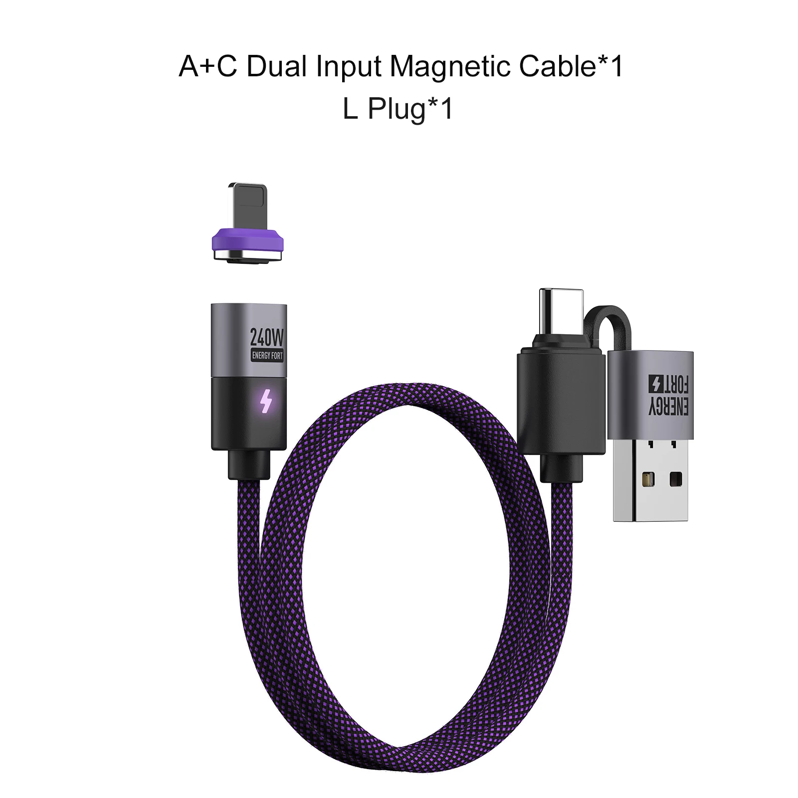 MOSHOU 240 W Typ C magnetisches Ladekabel PD3.1 USB C auf USB C/Micro USB magnetisches Ladegerät Schnellladekabel für Telefon Laptop Tablet 8