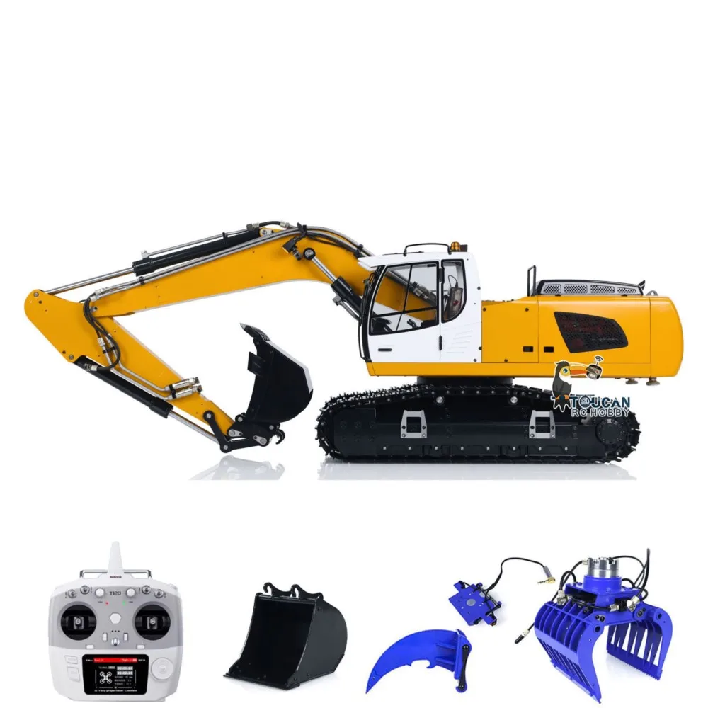 1/14 MTM 946 Hydraulic Tracked RC Excavator 9Ch Radio Control Painted Finished Truck Model W/ Tiltable Clamshell Bucket Ripper