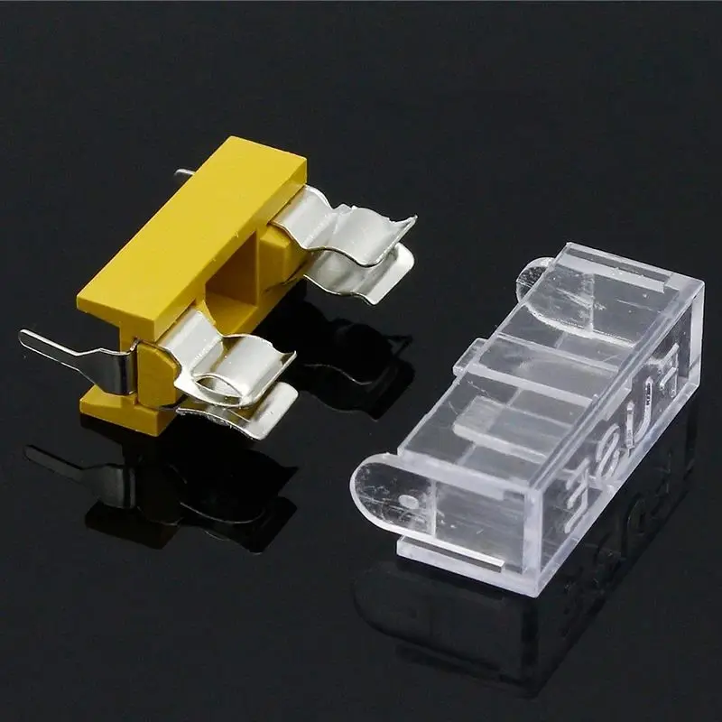 10pcs/lot Panel Mount PCB Fuse Holder Case with transparent Cover 5x20mm 250V