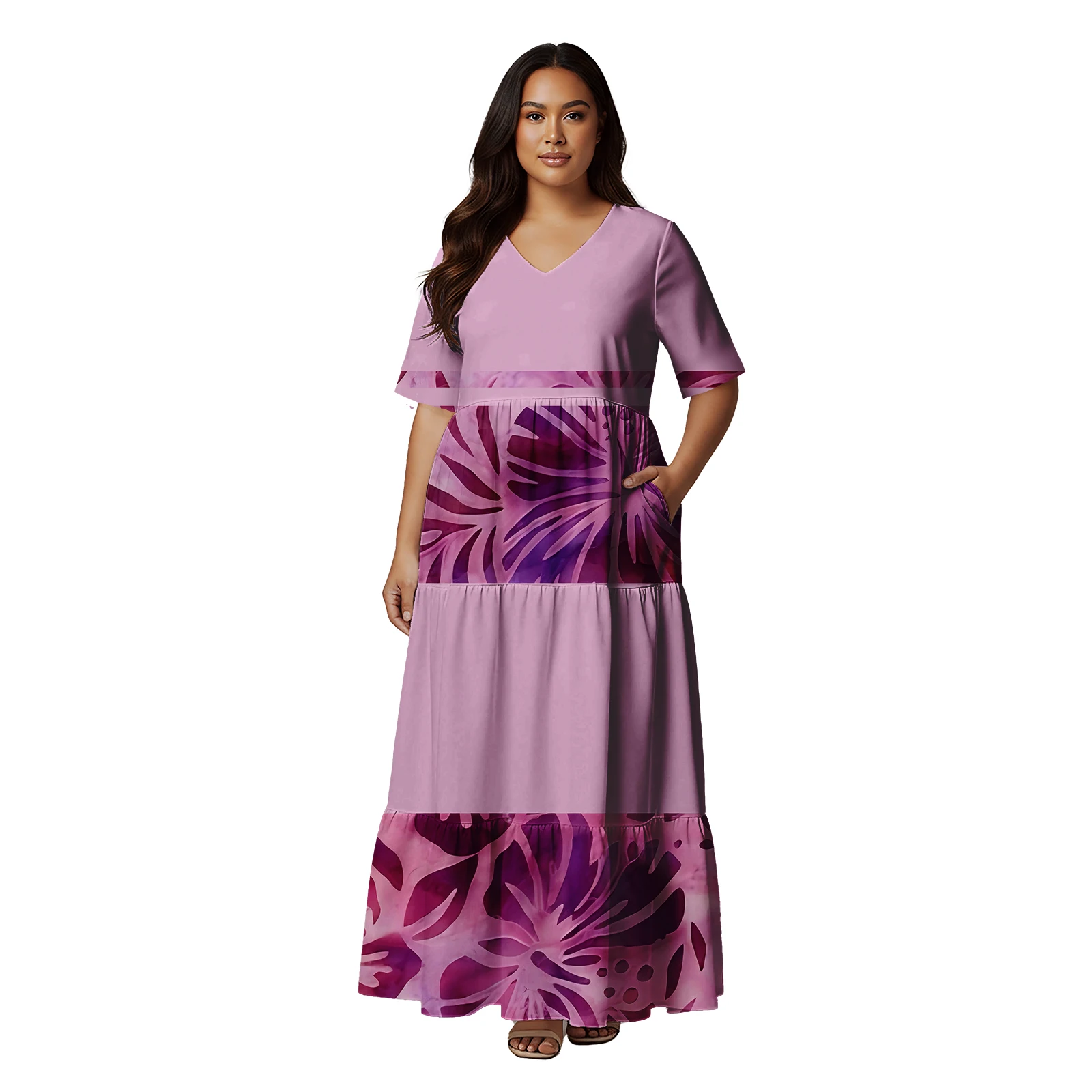 هاواي شعار مخصص التنانير الحياة عادية ساموا ميدي كم فستان بولينيزيا القبلية أكثر من حجم المرأة فستان تونغا فستان مطبوع عليه زهور