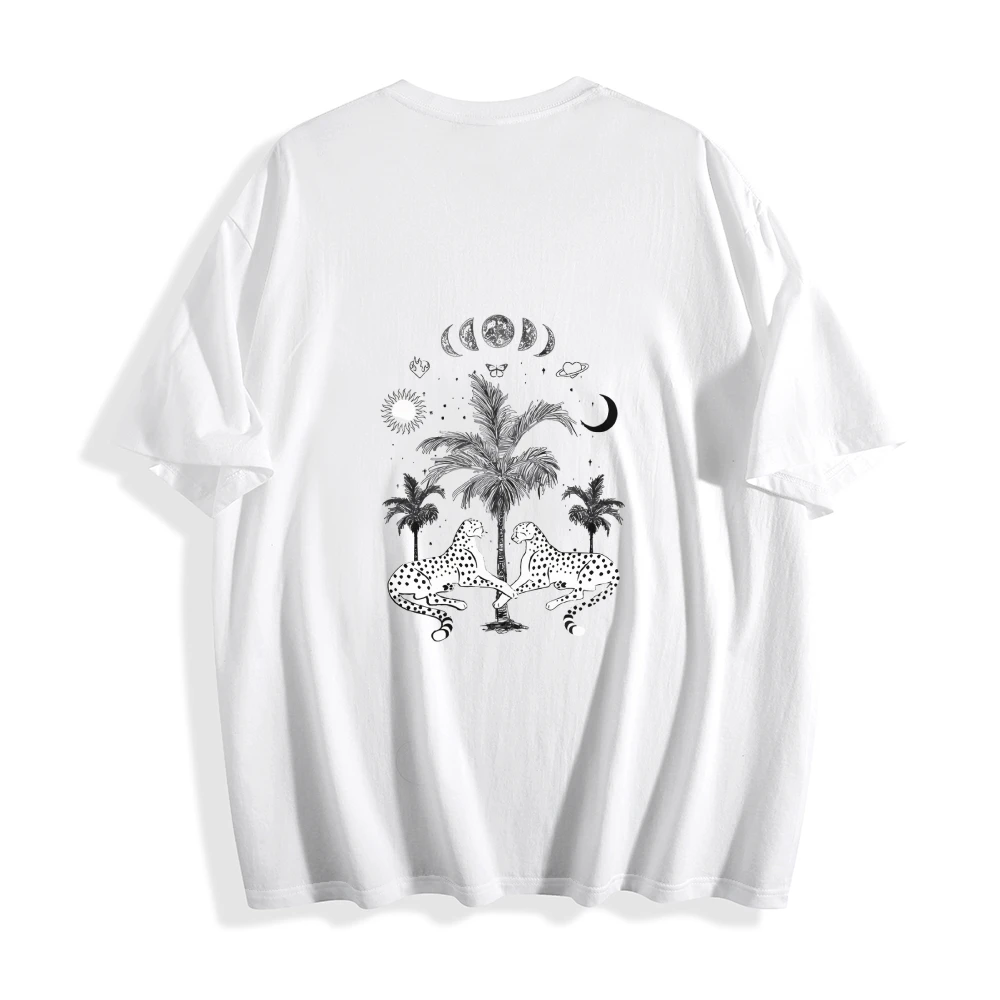 

Women Summer T Shirt Plam And Leopard Graphic Tees Casual Short Sleeve T-Shirt CottonWomen Clothing