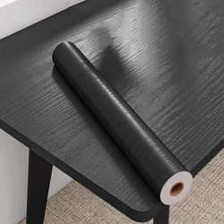 Thickening Black wood grain wallpaper boeing film furniture kitchen cabinet pvc self-adhesive stickers kitchen vinyl wallpaper
