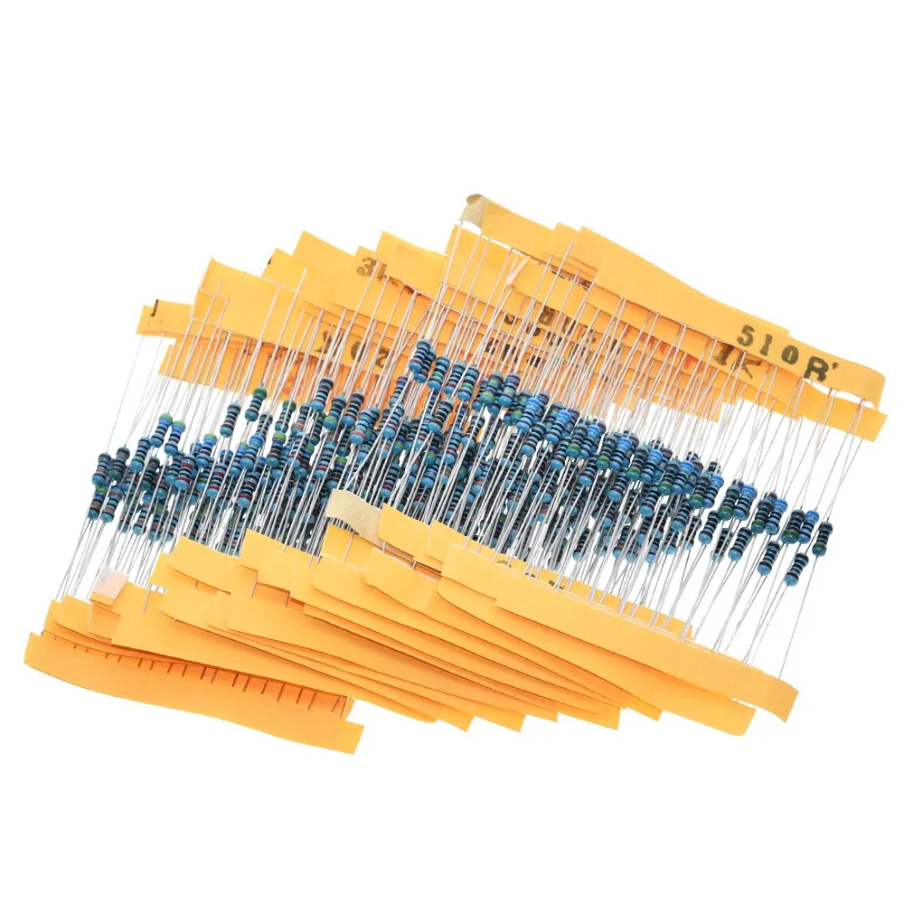 TZT 300PCS/LOT 1/4W Metal Film Resistor Kit 1% Resistor Assorted Kit Set 10 -1M Ohm Resistance Pack 30 Values each 10 pcs