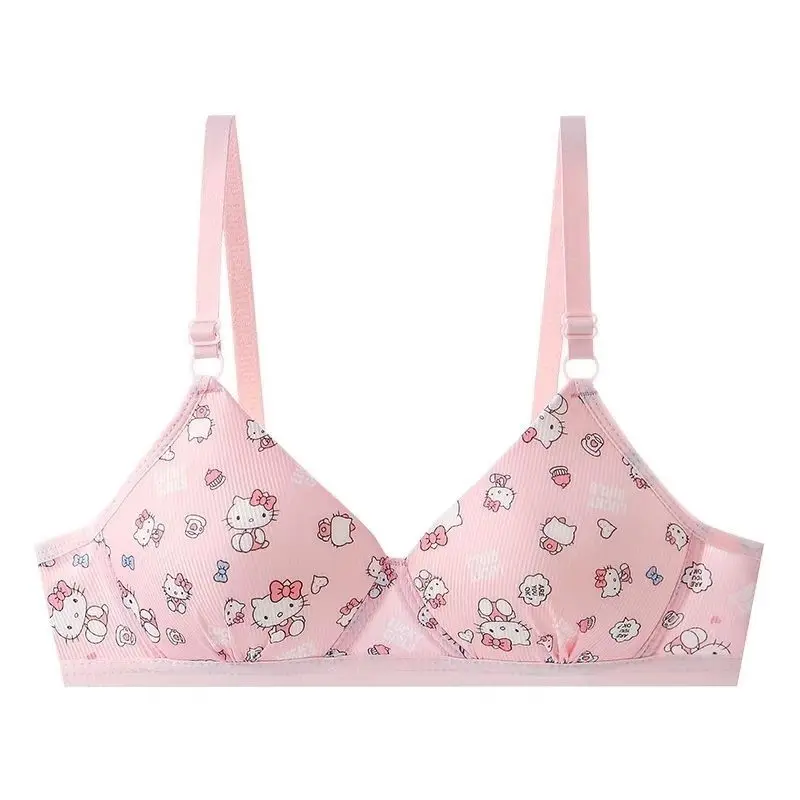 ملابس داخلية كارتونية هالو كيتي للنساء Kawaii للفتيات حمالة صدر مثيرة بدون سلك ملابس داخلية رافعة للطلاب حمالة صدر رياضية هدية قابلة للتنفس