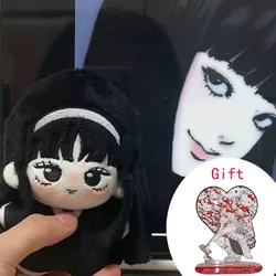 Tomie Junji Ito Sanrio Plush Keychain Doll With Acrylic Standing Board Decor Gift Anime Backpack Stuffed Pendant Toy For Girl