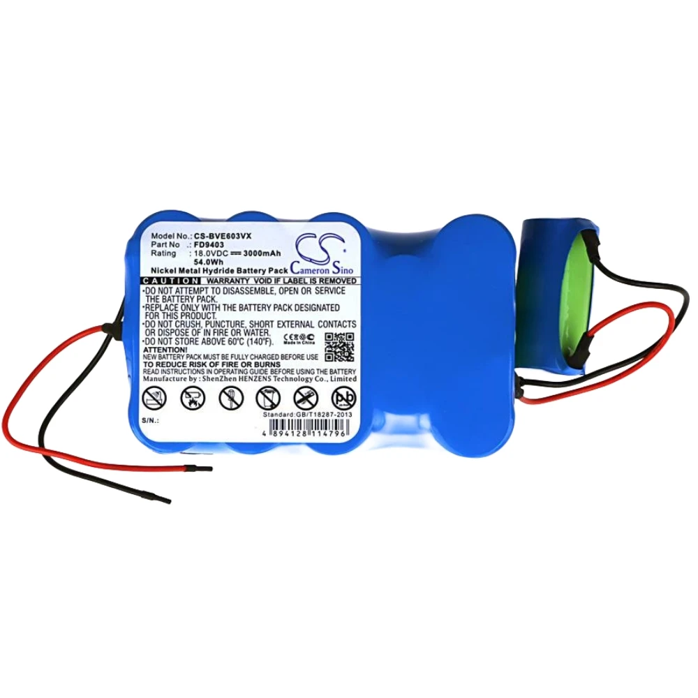 Ni-MH Vacuum Battery for Bosch,18.0V,3000mAh,BBHMOVE6 BBHMOVE4N/01 BBHM1CMGB/01 BBHMOVE5/02,FD9403 00751993 751993 GPRHC18SV008