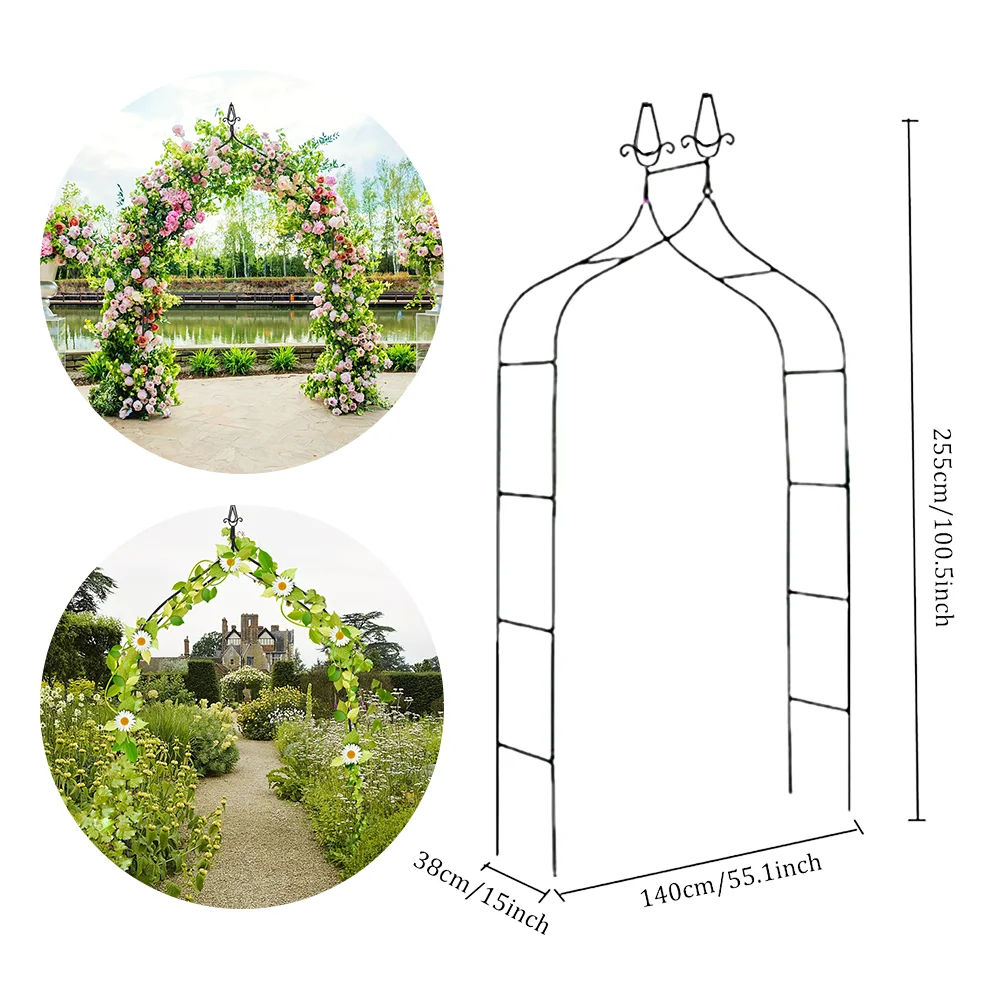 1szt Metalowy łuk ogrodowy Rose Arbor Climbing Plant Frame Balloons Archway Wedding Birthday Party Arch Stand Trawnik Dziedziniec Decor