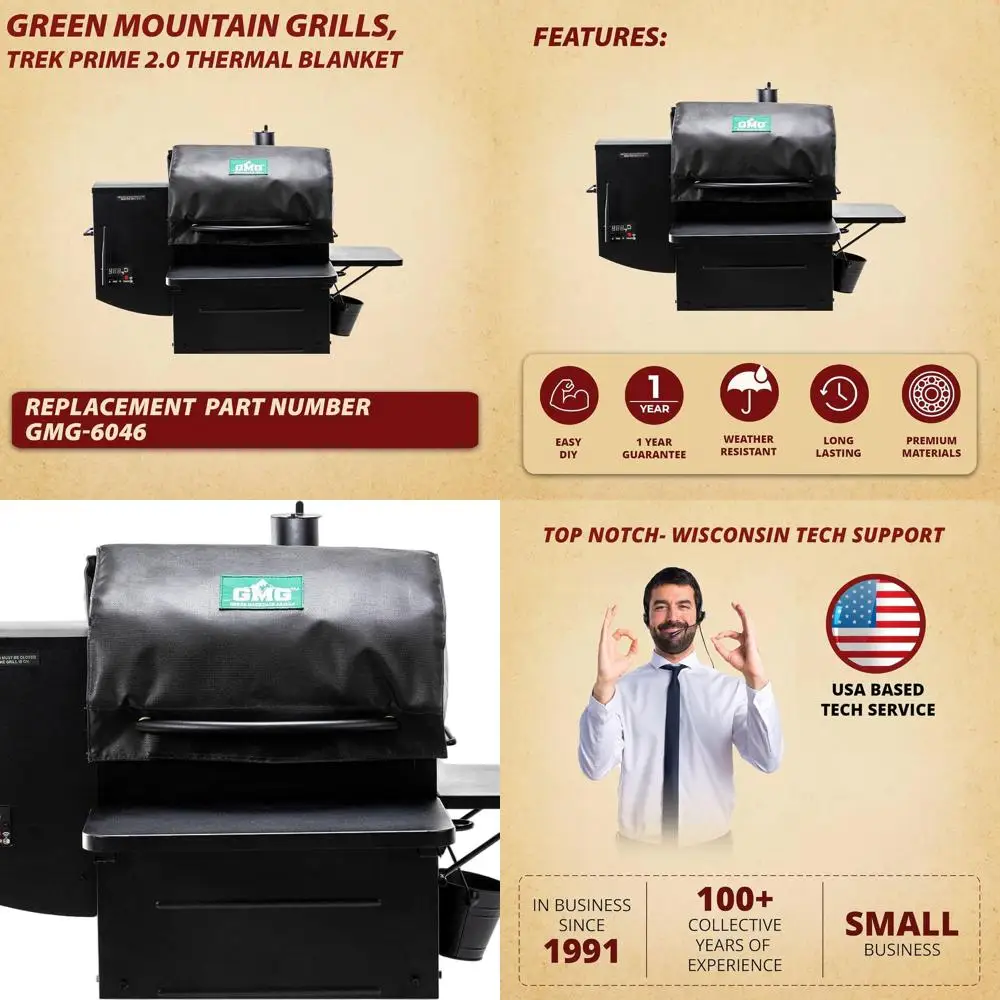 

GMG Trek Prime 2.0 6046 Pellet Grill & Smoker Cover, Official Thermal Blanket