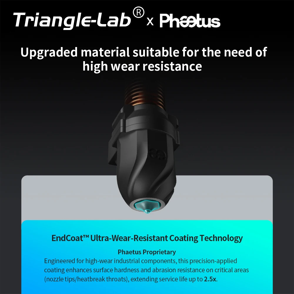 Trianglelab®& Phaetus Conch Hotend® Perfect Fit for Flashforge AD5M/AD5M Pro EndCoat™ V6 Removable Nozzle 43mm³/s Flow Precision