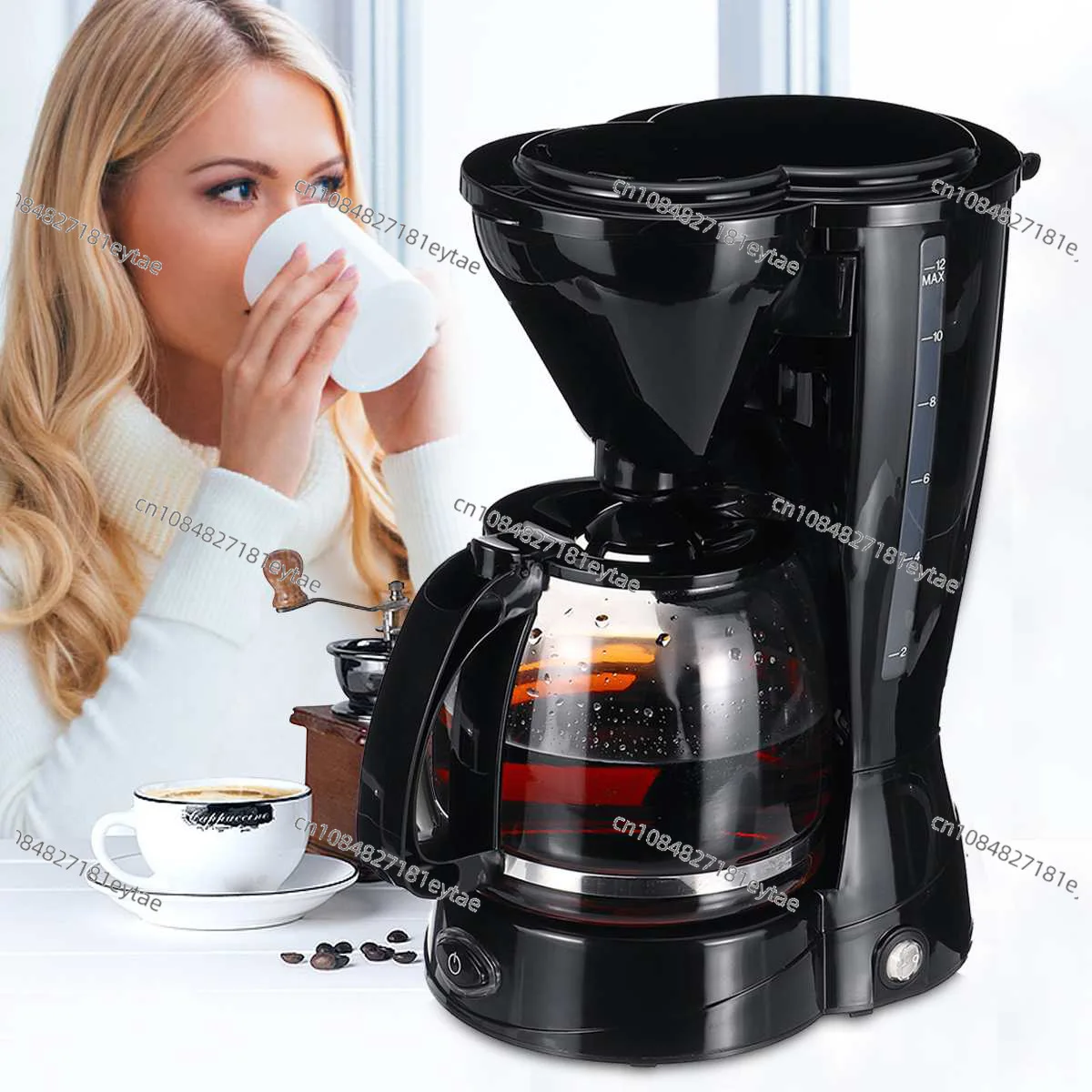 Drip-down Mini Coffee Maker with Pot Home Office Small Coffee Maker